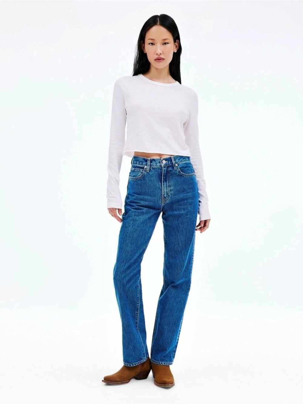 SLVRLAKE London High Rise Straight Jeans in Sweet Memory, Size 27